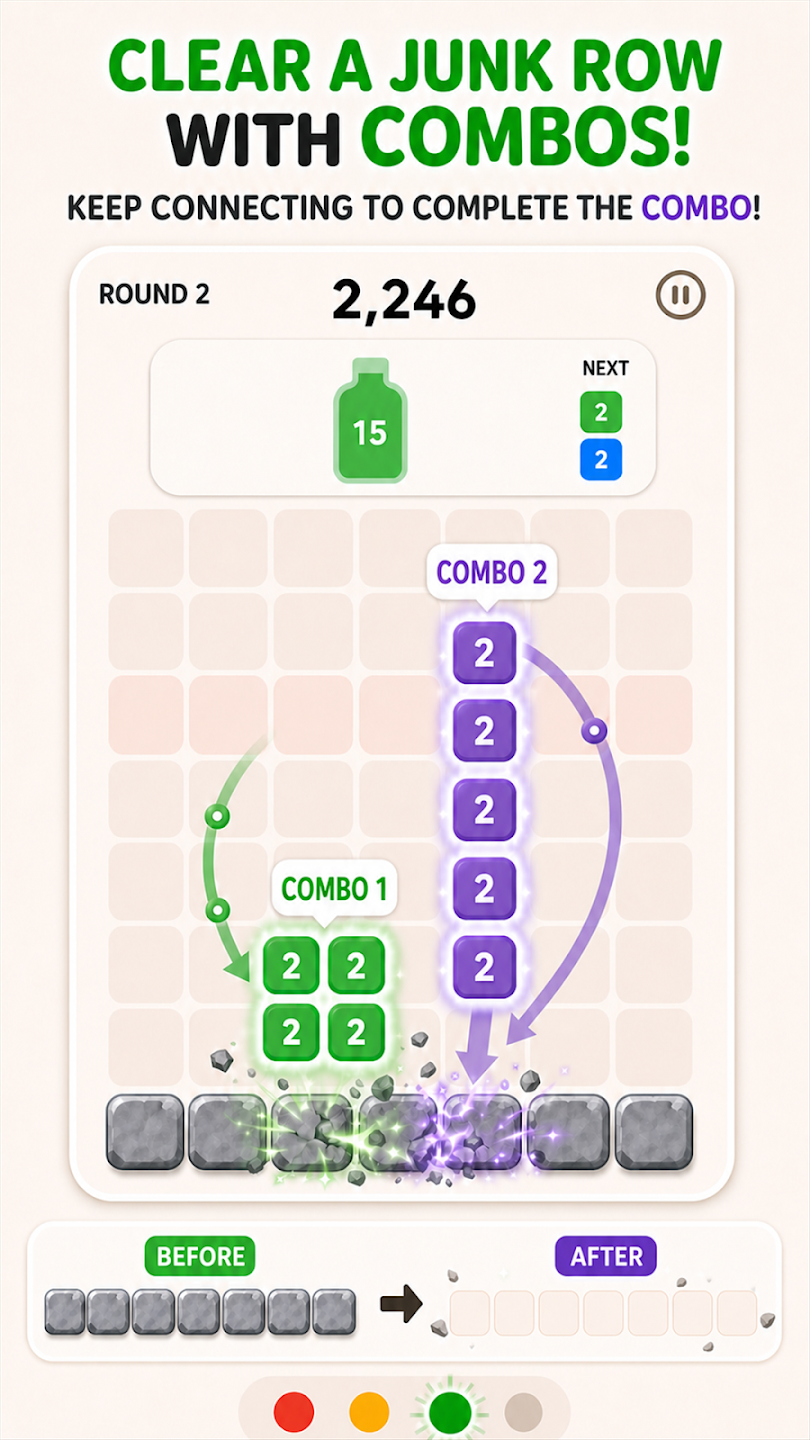 Nemochakchak: clear junk with row combos.